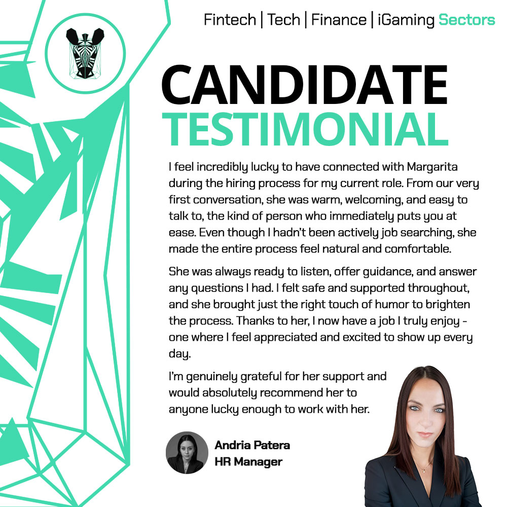 recruitment testimonial Margarita Emerald Zebra Cyprus